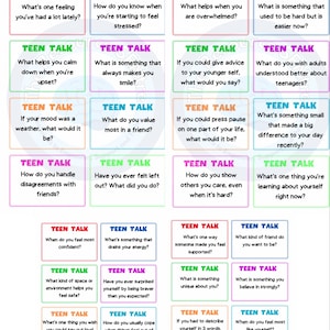 Cartes de questions Thérapie pour adolescents | amorces de conversation, cartes flash pour le counseling | Outils de thérapie