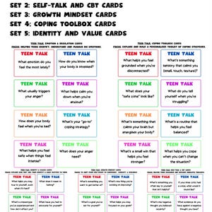 Question Card Bundle Therapy For Teens | Conversation Starters, Counselling Flash Cards | Therapy Tools