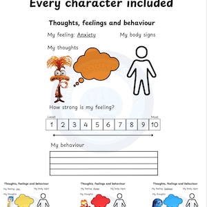 Inside out 2 worksheets | Inside out 2 thoughts feelings and behaviour | Inside out 2 therapy resources