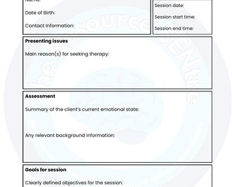 Therapist Notes Template: Client Session Record (PDF)