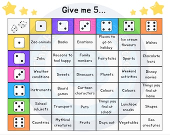 Children's Icebreaker Dice Game: Give Me 5 (Digital Download)