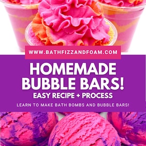 Wonder Bar Recipe --- DIY Bubble Bars, Bubble Scoops & Piped Bubble Frosting--all in one solid bubble bath recipe!