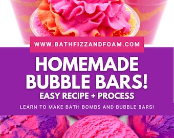 Wonder Bar Rezept --- DIY Bubble Bars, Bubble Scoops & Piped Bubble Zuckerguss - alles in einem festen Schaumbadrezept!