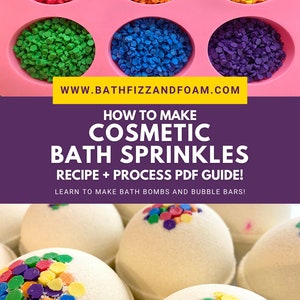 ¡Aspersores de baño cosméticos! ¡Haga chispas sin azúcar y aptas para cosméticos para usar en bombas de baño, barras de burbujas, jabones y más!