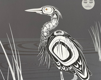 Blue Heron Giclée Print – Northwest Coast Native Art 8x10