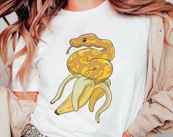 Shirt met banaanbalpython, shirt met balpython, herpetologie, cadeau slangenliefhebber, slang T-shirt, moeder balpython, banaan balpython, shirt python