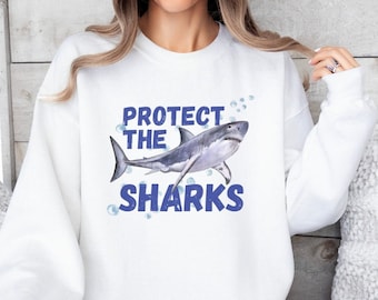 Shark Sweatshirt, Protect The Sharks, Respect The Locals, Shark Lover Gift, Marine Biology Sweatshirt, Marine Animals Shirt, Ocean Shirt