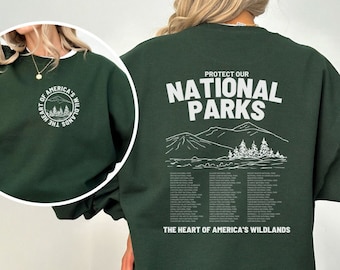 Bluza z nadrukiem "Parki Narodowe", Koszulka "Chroń Nasze Parki Narodowe", Bluza z okrągłym dekoltem "Parki Narodowe", Koszulka Forestcore, Koszulka Granola Girl, Koszulka "Góry"