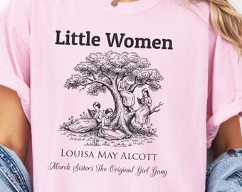 Little Women Book Illustration For Classic Literature Lover, Louisa May Alcott Literary Shirt, Book Club Graphic Tee, Bookish Classics Shirt