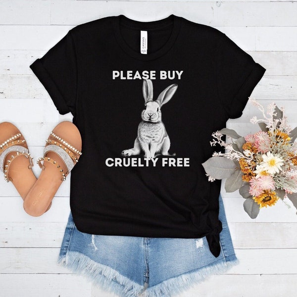 Wreedheid gratis Bunny shirt, dierenrechten shirt, koop wreedheid gratis, dierenvriend shirt, veganistisch shirt, bewustzijn shirt, stop dierproeven shirt