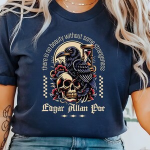 Edgar Allen Poe Shirt, Dark Academia Shirt, Literature Shirt, The Raven Bookish T-Shirt, Poet Lover Gift, Goblincore Shirts, Goth Raven Tee