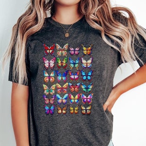 Butterfly Lover T-Shirt, Colorful Butterfly Shirt, Cottagecore Aesthetic Shirt, Nature Lover Tee, Butterflies Shirt, Monarch Butterfly Shirt