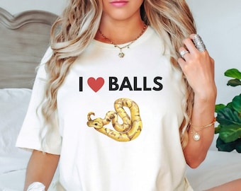 Ball Python Shirt, ich liebe Bälle, süßes Python Shirt, Schlange Shirt, Haustier Liebhaber Shirt, Schlange T-Shirt, Ball Python, Schlangenmutter Shirt, Python Geschenk