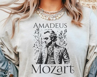 Camiseta de Mozart, regalo de música clásica, camiseta de amantes de la música, camiseta de profesor de música, camiseta de músico, Mozart, camiseta de clase de música, camiseta de amante de la sinfonía