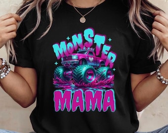 Monster Truck Mama T-Shirt, Boy Mom Shirt, Monster Truck Shirt, New Mom Shirt, Boy Birthday Party Shirt, Baby Shower Gift, Boy Mama Gift