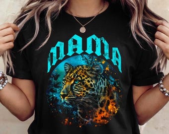 Mama Leopard Graphic Comfort Colors Shirt, Leopard Mama Shirt, Leopard Shirt, Mama Tee, New Mom Shirt, Animal Lover Mom, Cute Mom T-Shirt