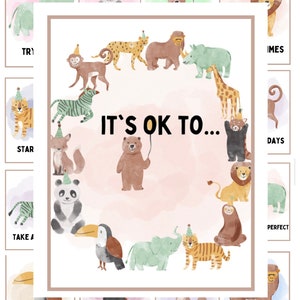 Cartes d'adaptation à l'anxiété des enfants, santé mentale des enfants, invites numériques pour l'anxiété des enfants, cartes de compétences d'adaptation des enfants, cartes de sentiments, cartes de calme pour les enfants