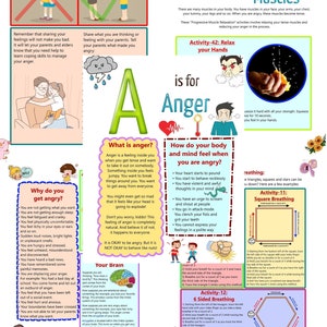 Anger Management For Kids 45 Page Digital Guide, ABC Book Of Anger Management, Coping Skills, Behavior, ADHD, Autism, Emotions Mental Health