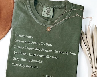 Lustiges christliches Shirt, Paulus Brief Bibel Vers Shirt, sarkastisches religiöses Shirt, Apostel Paulus lustiges T-Shirt, wenn Paulus hier wäre, lustiges Bibelgeschenk