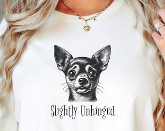 Maglietta leggermente squilibrata, maglietta divertente per chihuahua, regalo per chi ha un chihuahua, maglietta divertente per cani, maglietta con meme, maglietta con grafica vintage, maglietta per chihuahua