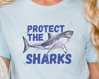 Shark T-Shirt, Protect The Sharks, Shark Lover Gift, Respect The Locals, Shark Shirt, Shark Gift, Marine Animal Shirt, Ocean Shirt, Surfer