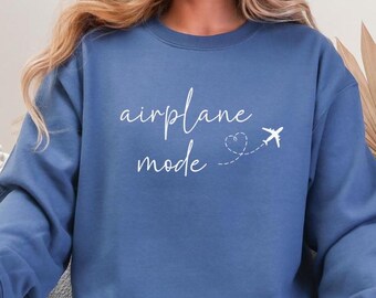 Sudadera de viaje en modo avión, sudadera de viaje para chicas, sudadera de vacaciones, sudadera para amantes de los viajes, sudadera con pasión por los viajes, sudadera con modo vacaciones