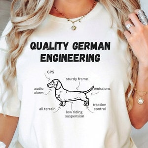 Camiseta de ingeniería alemana de calidad para perros salchicha, camiseta para perros salchicha, camiseta divertida para perros salchicha, camiseta divertida para perros, regalo para dueños de perros salchicha, camiseta para perros salchicha