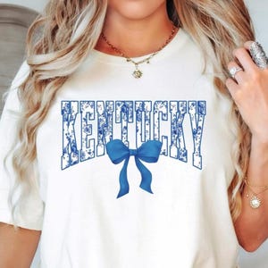 Kentucky Shirt, Blue Kentucky Wildcats Comfort Colors Shirt, Home State Shirt, Kentucky Bow Shirt, Kentucky Gifts, Bluegrass State Gift Tee