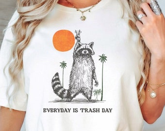 Grappige wasbeer shirt, elke dag is Trash Day, wasbeer shirt, jaren 90 shirt, grappige Trash Panda Tee, meme shirt, grappige dieren shirt, vintage retro