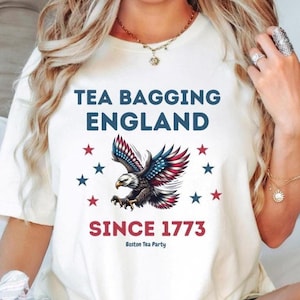 Chemise Angleterre d'ensachage de thé, chemise histoire américaine vintage, chemise amusante du 4 juillet, t-shirt jour de l'indépendance, chemise histoire drôle, chemise drapeau des États-Unis
