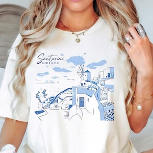 Santorini Greece Shirt, Greece Shirt, Travel Souvenir Shirt, Greek Isles Shirt, Santorini Shirt, Greek Shirt, Coastal Tee, Greece Travel Tee