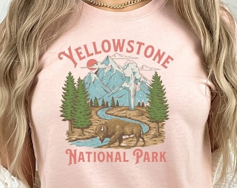 Yellowstone National Park T-Shirt, National Park Shirt, Hiking Camping Tee, Yellowstone Shirt, Mountain Shirt, Wildlife Shirt, Bison Shirt