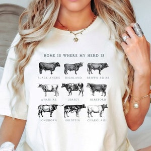 Home Is Where My Herd Is, Cow Shirt, Farming Shirt, Cow Lover Shirt, Farm Girl Shirt, Farm Life Shirt, Country T-Shirt, Cow Herd Shirt, Cows