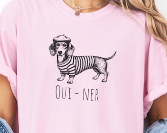 Dachshund Funny Oui Ner Shirt For Weiner Dog Lovers, Weiner Dog Shirt, Funny Dog Shirt, Dachshund Gifts, Vintage Graphic Weiner Dog Shirt