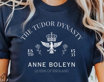 Koszulka z dynastii Tudorów, Anna Boleyn, Koszulka z królową Anglii, Koszulka z historią Tudorów, Miłośnik brytyjskiej historii, Żony Henryka VIII, Koszulka z Anglii, Prezent