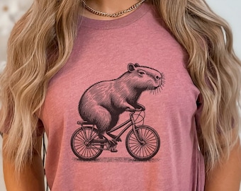 Chemise vélo Capybara, chemise Capybara, chemise animal rigolote, cadeau Capybara, chemise rongeur, T-shirt Capybara, chemise pour amoureux des animaux, Capybara