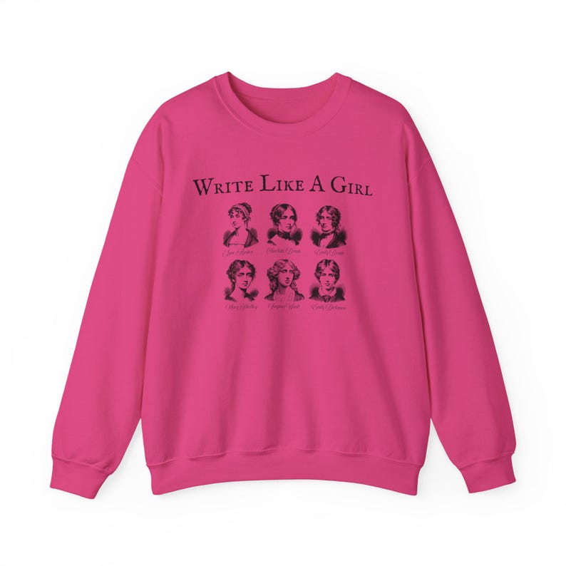 Sweater schrijven als een meisje, literair shirt voor boekenliefhebbers, klassiek literatuurcadeau, Brontë-shirt, literair meisjesshirt, Jane Austen-cadeaus afbeelding 10