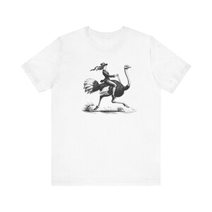 Retro Woman Riding Ostrich Shirt, Funny Retro Shirt, Animal Lover Shirt, Ostrich Shirt, Weird Shirts, Cool Graphic Tee, Vintage Retro TShirt image 2