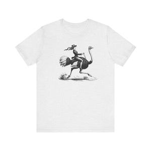 Retro Woman Riding Ostrich Shirt, Funny Retro Shirt, Animal Lover Shirt, Ostrich Shirt, Weird Shirts, Cool Graphic Tee, Vintage Retro TShirt image 3