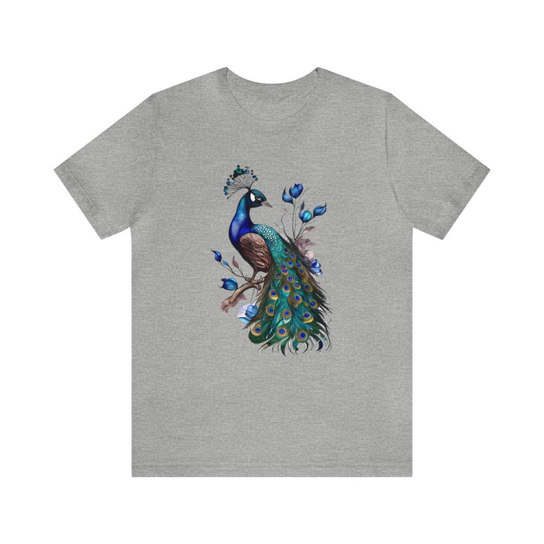 Camiseta de pavo real, Camiseta floral de pavo real, Camiseta de pájaro, Camiseta de plumas, Camiseta para amantes de las aves, Camiseta para amantes de los animales, Camiseta de animales, Camiseta floral de pájaro, Boho imagen 6