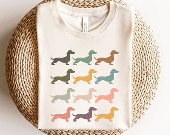 Shirt teckel, T-shirt teckel, esthetisch hondenshirt, shirt hondenliefhebber, shirt hond moeder, grappig hondenshirt, shirt huisdierliefhebber, schattige teckels