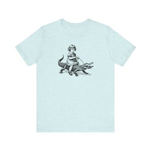 Retro Girl Riding Alligator Shirt, Funny Retro Shirt, Animal Lover Shirt, Weird Shirts, Gator Tee, Cool Graphic Tee, Vintage Retro T-Shirt image 9