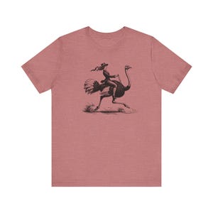 Retro Woman Riding Ostrich Shirt, Funny Retro Shirt, Animal Lover Shirt, Ostrich Shirt, Weird Shirts, Cool Graphic Tee, Vintage Retro TShirt image 4