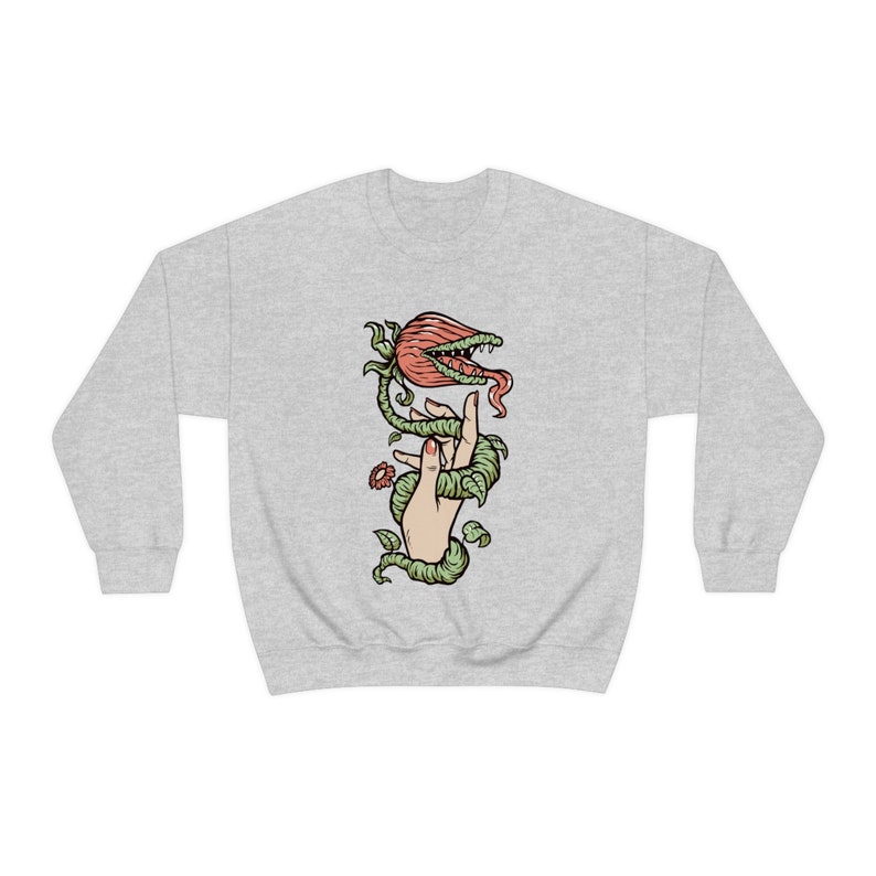 Venusfliegenfalle Sweatshirt, Plant Mom Shirt, fleischfressende Pflanze Sweatshirt, Pflanzenliebhaber Geschenk, Goblincore Shirt, Cottagecore Shirt, Whimsical Bild 5