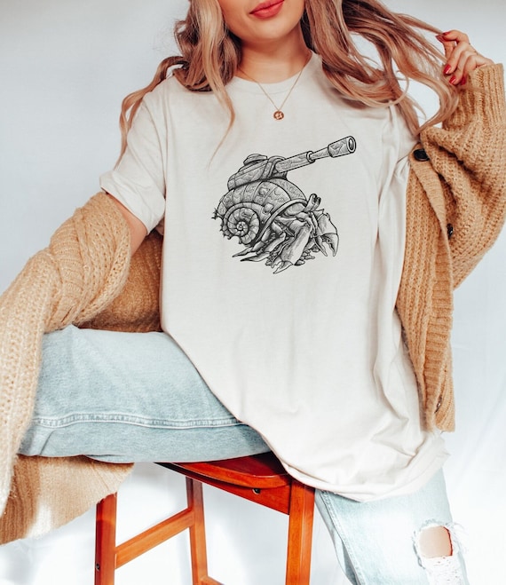 Hermit Crab T-Shirt, Battle Ready Hermit Crab, Whimsical Shirt, Hermit Crab Lover Gift, Funny Hermit Crab Tee, Cottagecore Shirt, Ocean Tee