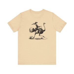 Retro Woman Riding Ostrich Shirt, Funny Retro Shirt, Animal Lover Shirt, Ostrich Shirt, Weird Shirts, Cool Graphic Tee, Vintage Retro TShirt image 6