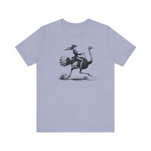 Retro Woman Riding Ostrich Shirt, Funny Retro Shirt, Animal Lover Shirt, Ostrich Shirt, Weird Shirts, Cool Graphic Tee, Vintage Retro TShirt image 7