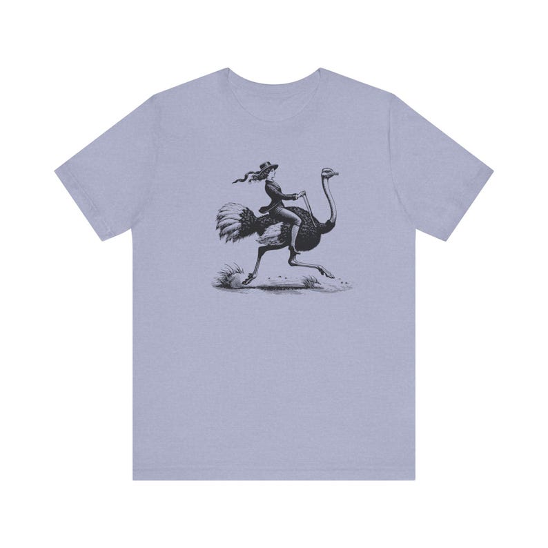 Retro Woman Riding Ostrich Shirt, Funny Retro Shirt, Animal Lover Shirt, Ostrich Shirt, Weird Shirts, Cool Graphic Tee, Vintage Retro TShirt image 7