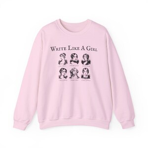 Sweater schrijven als een meisje, literair shirt voor boekenliefhebbers, klassiek literatuurcadeau, Brontë-shirt, literair meisjesshirt, Jane Austen-cadeaus afbeelding 9