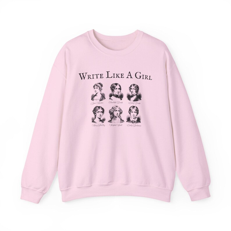 Sweater schrijven als een meisje, literair shirt voor boekenliefhebbers, klassiek literatuurcadeau, Brontë-shirt, literair meisjesshirt, Jane Austen-cadeaus afbeelding 9
